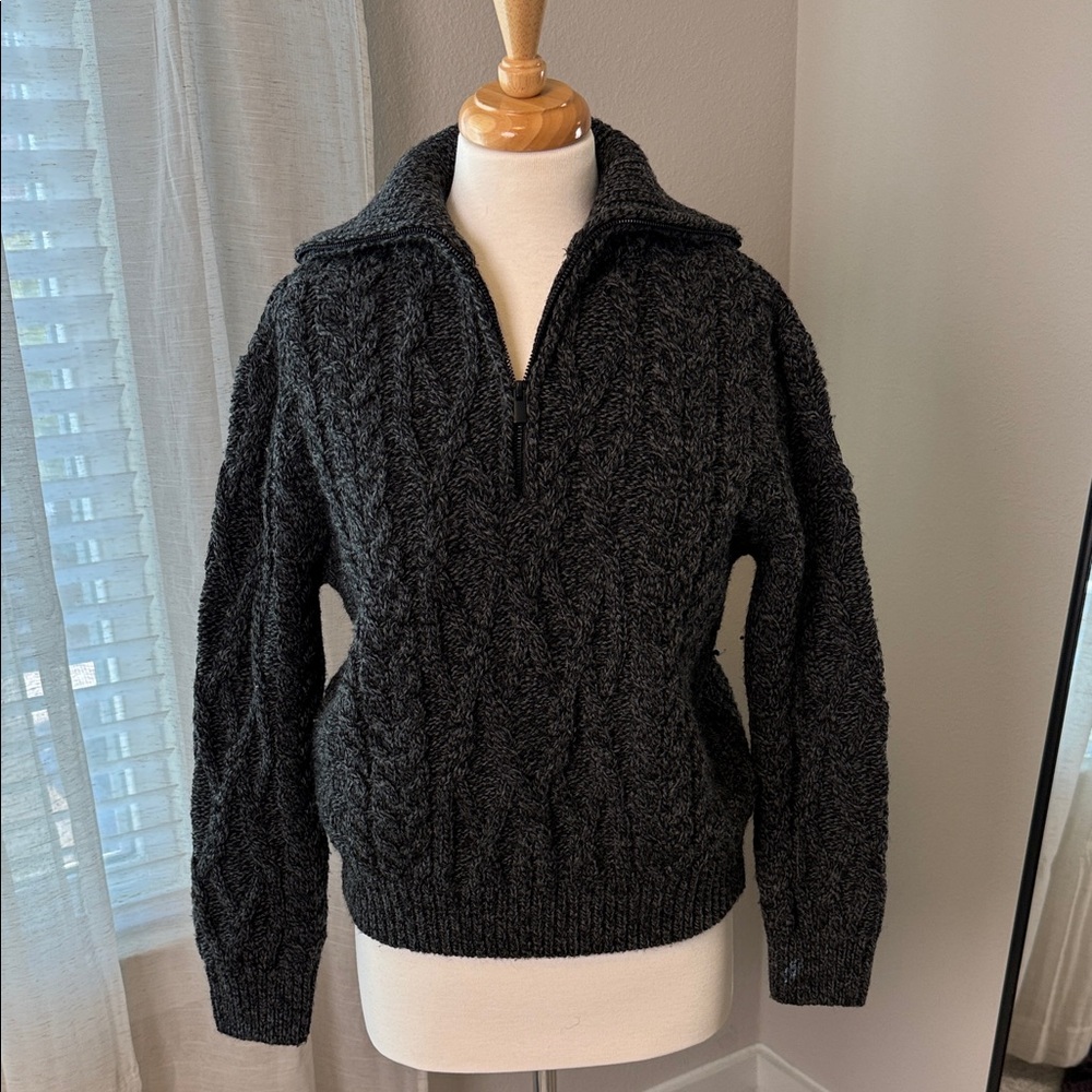The Kooples Charcoal Cable Knit Sweater